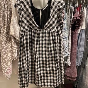 Gingham dress with shorts under